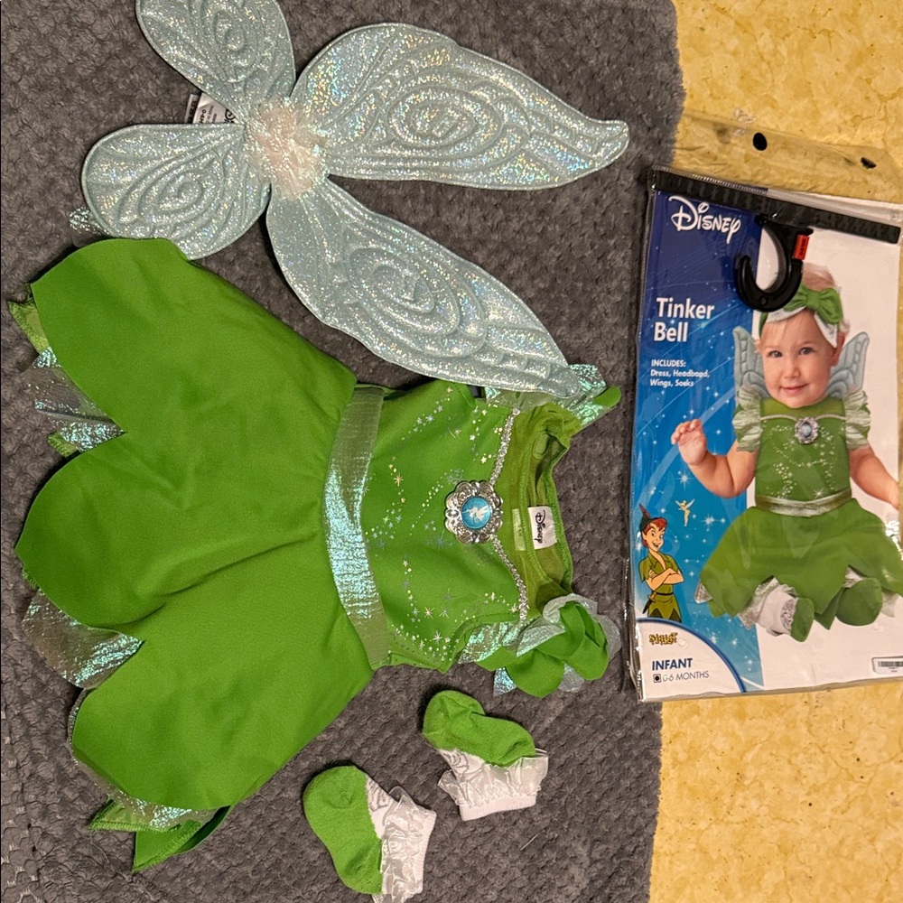 Disney Green Tinker Bell Infant Dress with Wings